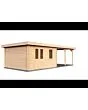 Lugarde Select | Tuinhuis Didam met Overkapping Rechts 400 + 400 x 400 | Keteldruk Bruin