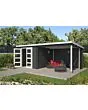 Outdoor Life Products | Tuinhuis met Overkapping Manuel 600 x 275 | Gecoat | Platinum Grey-Wit