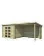 Outdoor Life Products | Tuinhuis met Overkapping Manuel 600 x 275 | Geïmpregneerd | Olijfgroen