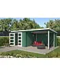 Outdoor Life Products | Tuinhuis met Overkapping Manuel 600 x 275 | Gecoat | Platinum Grey-Wit