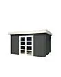 Outdoor Life Products | Tuinhuis Mikkel 380 x 275 | Gecoat | Carbon Grey-Wit
