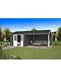 Outdoor Life Products | Tuinhuis met Overkapping Octavio 681 x 380 | Gecoat | Platinum Grey-Wit