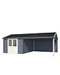 Outdoor Life Products | Tuinhuis met Overkapping Octavio 681 x 380 | Gecoat | Platinum Grey-Wit