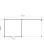 Lugarde Select | Tuinhuis Markelo met Overkapping Rechts 250 + 300 x 250 | Keteldruk Bruin