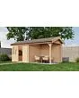 Lugarde Select | Tuinhuis Markelo met Overkapping Rechts 250 + 300 x 250 | Onbehandeld