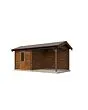 Lugarde Select | Tuinhuis Markelo met Overkapping Rechts 250 + 300 x 250 | Keteldruk Bruin
