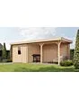 Lugarde Select | Tuinhuis Ede met Overkapping Rechts 250 + 400 x 250 | Onbehandeld