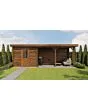 Lugarde Select | Tuinhuis Ede met Overkapping Rechts 250 + 400 x 250 | Keteldruk Bruin