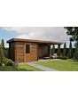 Lugarde Select | Tuinhuis Ede met Overkapping Rechts 250 + 400 x 250 | Keteldruk Bruin