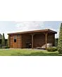 Lugarde Select | Tuinhuis Ede met Overkapping Rechts 250 + 400 x 250 | Keteldruk Bruin