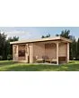 Lugarde Select | Tuinhuis Wageningen met Overkapping Rechts 300 + 300 x 250 | Onbehandeld