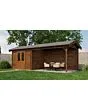 Lugarde Select | Tuinhuis Borne met Overkapping Rechts 300 + 400 x 250 | Keteldruk Bruin