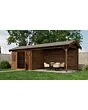 Lugarde Select | Tuinhuis Borne met Overkapping Rechts 300 + 400 x 250 | Keteldruk Bruin