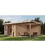 Lugarde Select | Tuinhuis Tiel met Overkapping Rechts 300 + 300 x 400 | Onbehandeld
