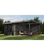 Lugarde Select | Tuinhuis Tiel met Overkapping Rechts 300 + 300 x 400 | Keteldruk Grijs
