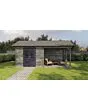Lugarde Select | Tuinhuis Hattem met Overkapping Rechts 300 + 300 x 400 | Keteldruk Grijs