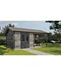 Lugarde Select | Tuinhuis Hattem met Overkapping Rechts 300 + 300 x 400 | Keteldruk Grijs