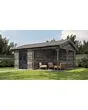 Lugarde Select | Tuinhuis Hattem met Overkapping Rechts 300 + 300 x 400 | Keteldruk Grijs