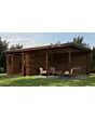 Lugarde Select | Tuinhuis Culemborg met Overkapping Rechts 300 + 400 x 400 | Keteldruk Bruin