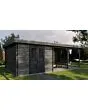 Lugarde Select | Tuinhuis Culemborg met Overkapping Rechts 300 + 400 x 400 | Keteldruk Grijs