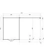 Lugarde Select | Tuinhuis Haaksbergen met Overkapping Rechts 300 + 400 x 400 | Keteldruk Bruin
