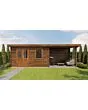 Lugarde Select | Tuinhuis Elst met Overkapping Rechts 400 + 300 x 300 | Keteldruk Bruin