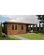 Lugarde Select | Tuinhuis Elst met Overkapping Rechts 400 + 300 x 300 | Keteldruk Bruin