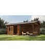 Lugarde Select | Tuinhuis Holten met Overkapping Rechts 400 + 300 x 300 | Keteldruk Bruin