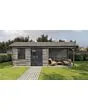 Lugarde Select | Tuinhuis Holten met Overkapping Rechts 400 + 300 x 300 | Keteldruk Grijs