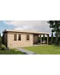 Lugarde Select | Tuinhuis Huissen met Overkapping Rechts 400 + 400 x 300 | Onbehandeld