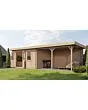 Lugarde Select | Tuinhuis Huissen met Overkapping Rechts 400 + 400 x 300 | Onbehandeld
