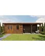 Lugarde Select | Tuinhuis Huissen met Overkapping Rechts 400 + 400 x 300 | Keteldruk Bruin