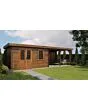 Lugarde Select | Tuinhuis Huissen met Overkapping Rechts 400 + 400 x 300 | Keteldruk Bruin