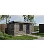 Lugarde Select | Tuinhuis Groenlo met Garagedeur 400 x 400 | Keteldruk Grijs