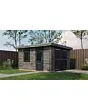 Lugarde Select | Tuinhuis Groenlo met Garagedeur 400 x 400 | Keteldruk Grijs