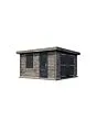 Lugarde Select | Tuinhuis Groenlo met Garagedeur 400 x 400 | Keteldruk Grijs