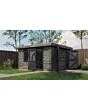 Lugarde Select | Tuinhuis Groenlo met Garagedeur 400 x 400 | Keteldruk Grijs