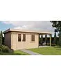 Lugarde Select | Tuinhuis Wehl met Overkapping Rechts 400 + 300 x 400 | Onbehandeld