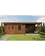 Lugarde Select | Tuinhuis Wehl met Overkapping Rechts 400 + 300 x 400 | Keteldruk Bruin
