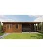 Lugarde Select | Tuinhuis Didam met Overkapping Rechts 400 + 400 x 400 | Keteldruk Bruin