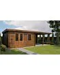 Lugarde Select | Tuinhuis Didam met Overkapping Rechts 400 + 400 x 400 | Keteldruk Bruin