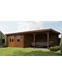 Lugarde Select | Tuinhuis Didam met Overkapping Rechts 400 + 400 x 400 | Keteldruk Bruin