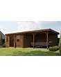 Lugarde Select | Tuinhuis Didam met Overkapping Rechts 400 + 400 x 400 | Keteldruk Bruin