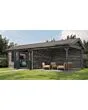 Lugarde Select | Tuinhuis Rozendaal met Overkapping Rechts 400 + 400 x 400 | Keteldruk Grijs