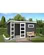 Outdoor Life Products | Tuinhuis Timian 380 x 230 | Gecoat | Platinum Grey-Wit