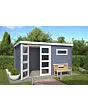 Outdoor Life Products | Tuinhuis Timian 380 x 230 | Gecoat | Platinum Grey-Wit