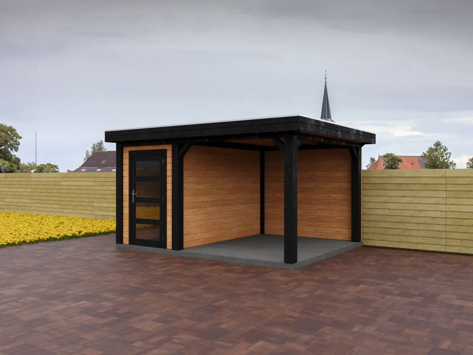 Fonteyn | Tuinhuis Jasmijn met Overkapping 400 x 300 Exclusief