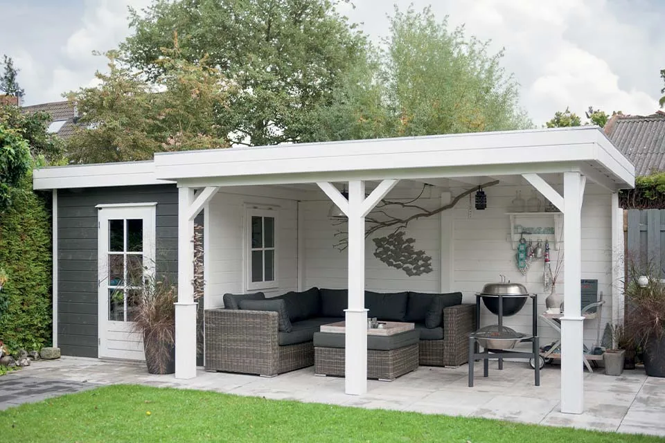 Lugarde | Tuinhuis met overkapping op maat PR26