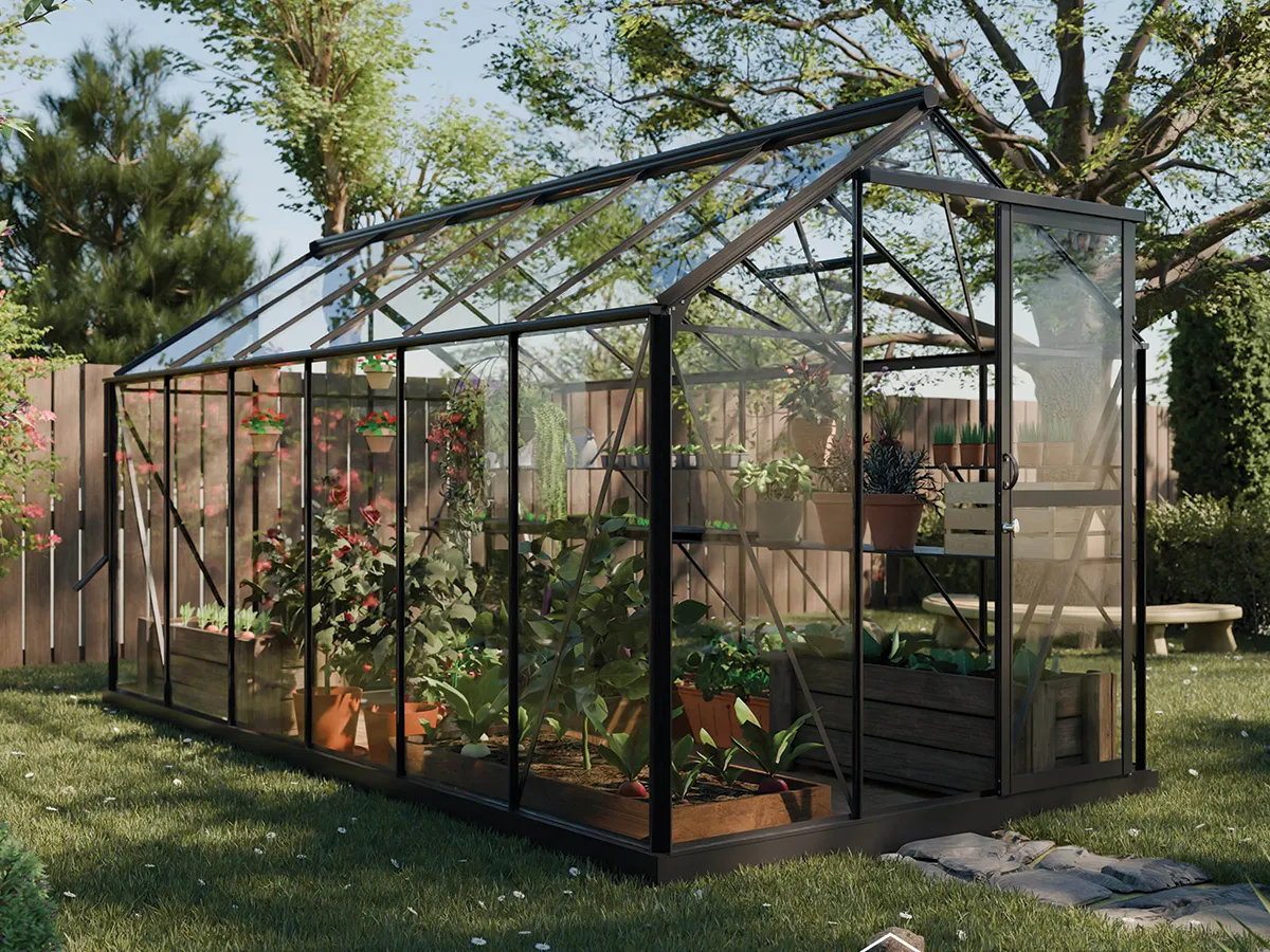 Royal Well | Mary IV Tuinkas | Veiligheidsglas 3 mm | Zwart