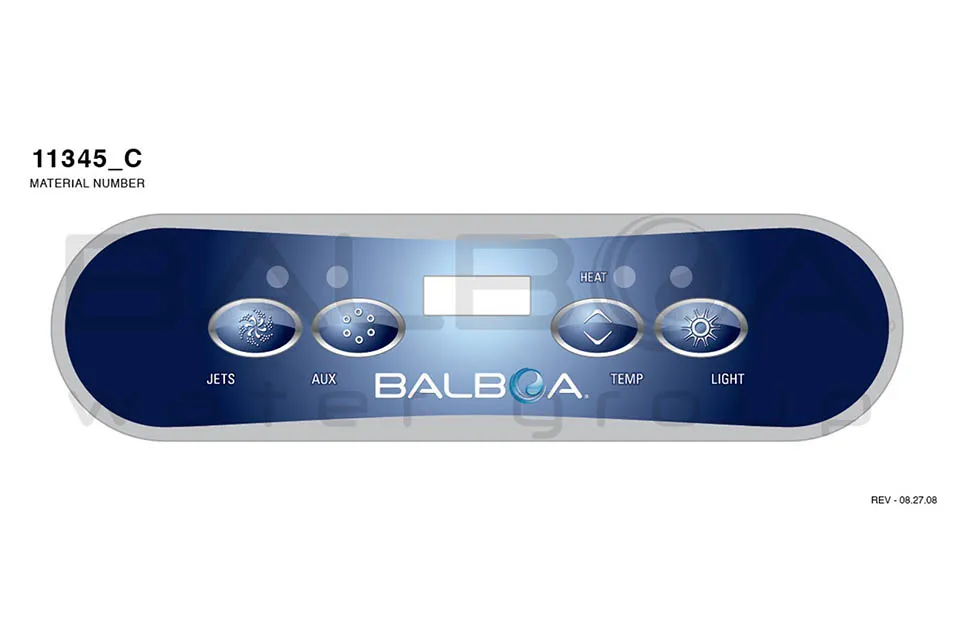 Balboa | Top Side Panel ML400 - Jets, Aux, Temp, Light